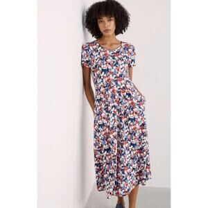 SEASALT CORNWALL Multi Short Sleeve Veronica Dress Size 8 Tall